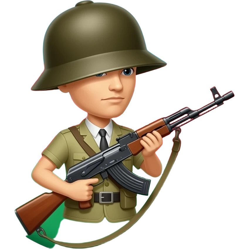 Azərbaycan bayrağını yumburu dairəyə qoy və başında general papağı əlində kar 98 olsun emoji