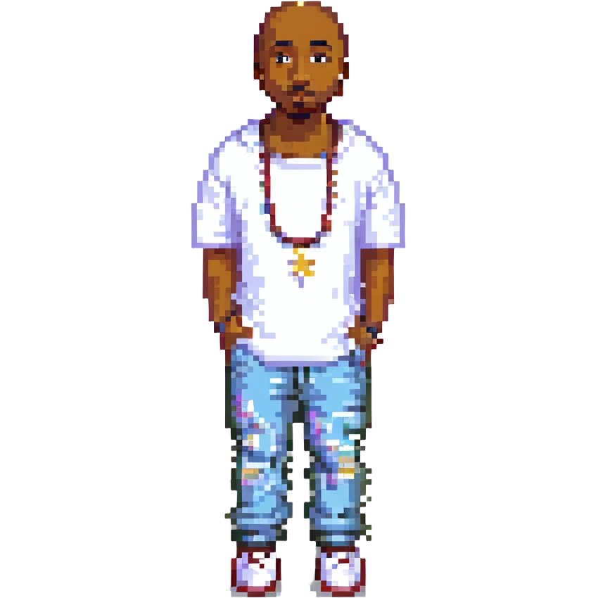 2Pac в полный рост, no background emoji