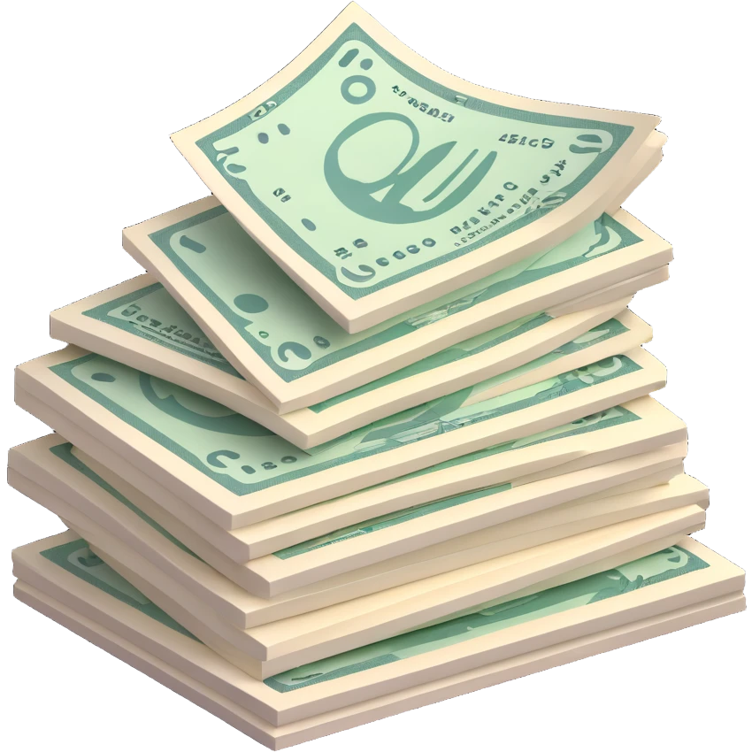 stack of paper bills currency emoji