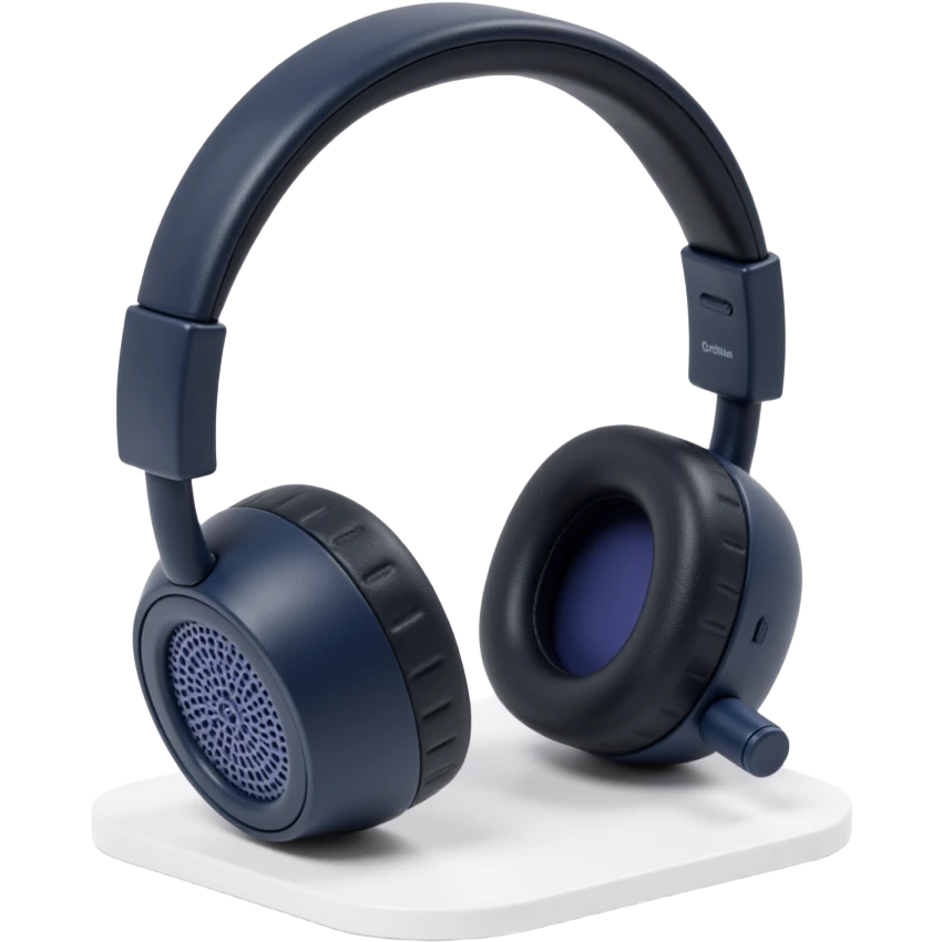 over the hear headphones with a mic emoji
