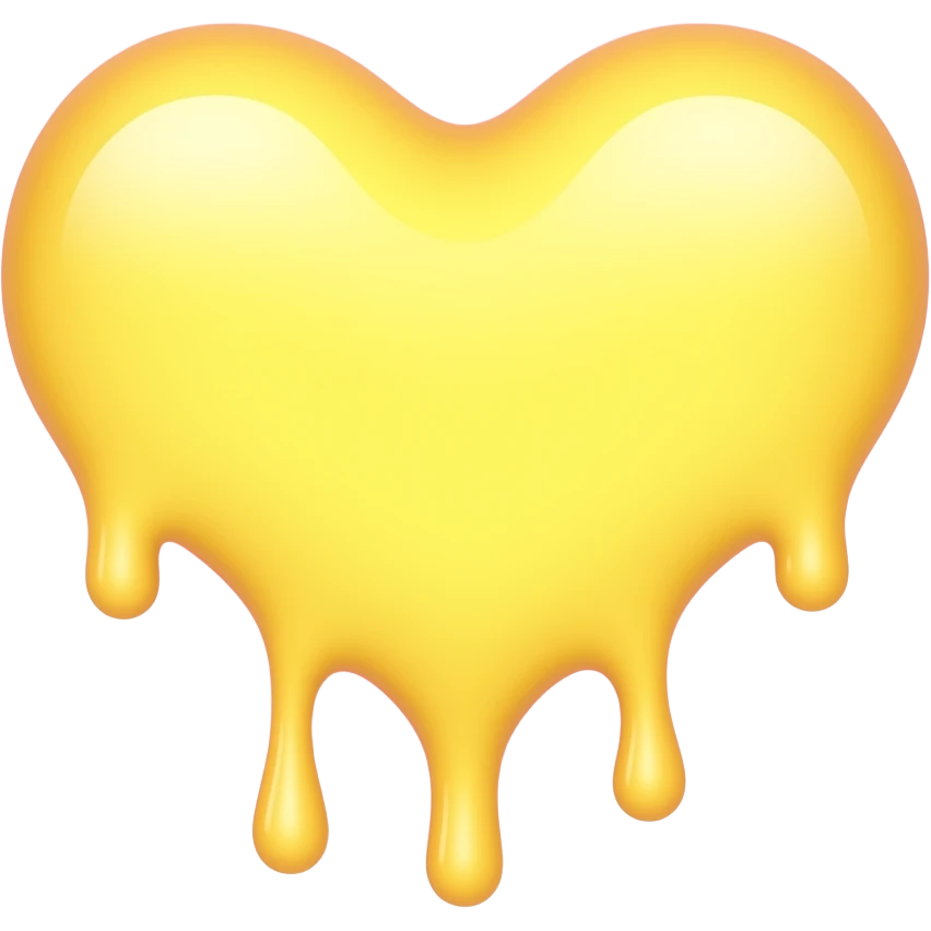 dripping bleeding yellow heart glowing yellow pink warmth emoji
