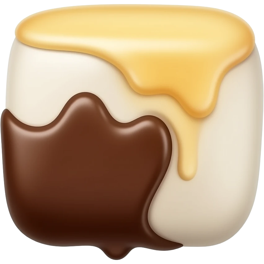 fried marshmellow dipped in chocolate emoji