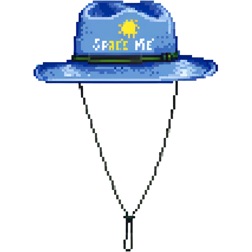 Синяя спортивная панамка со шнурком и надписью SPACEME, no background emoji