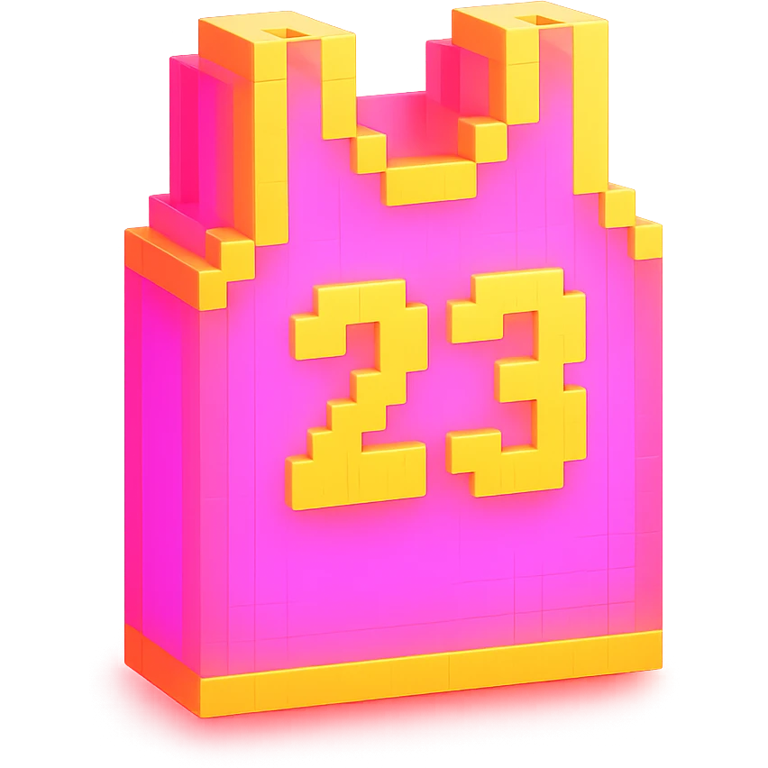 светящейся розовая баскетбольная майка с надписью "23", no background emoji