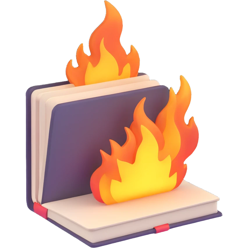 burning notebook emoji