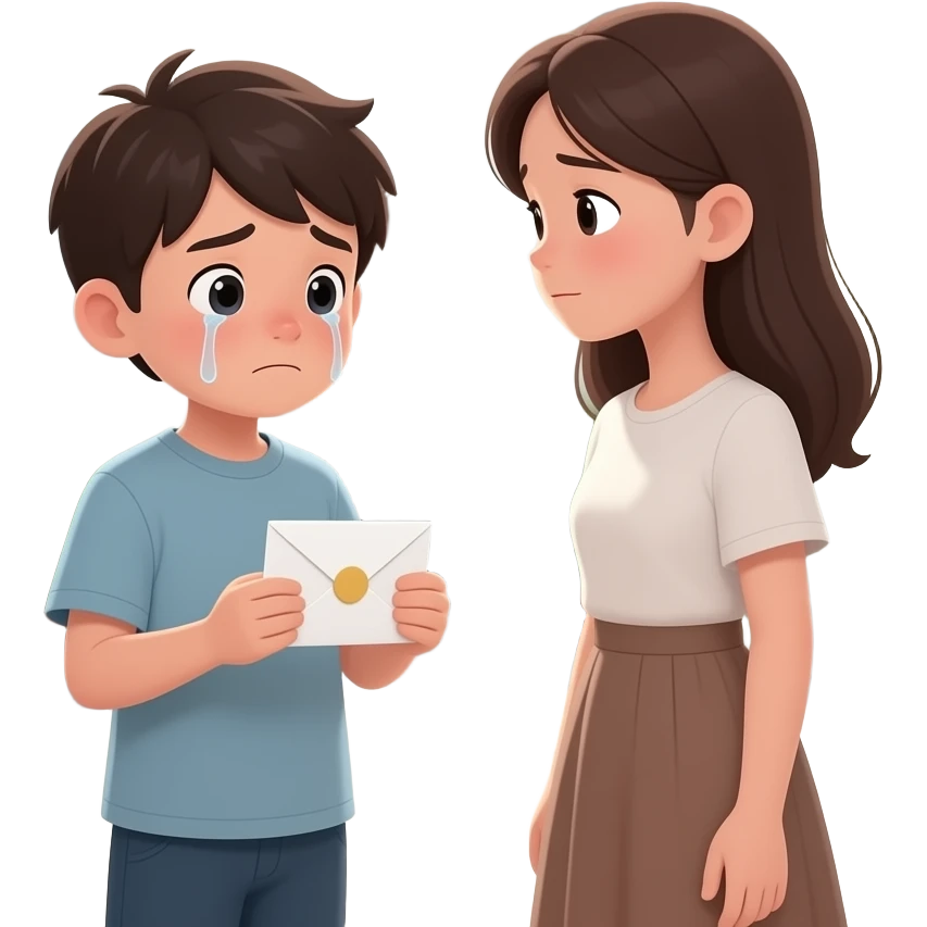 A boy begging to a girl for forgiveness emoji