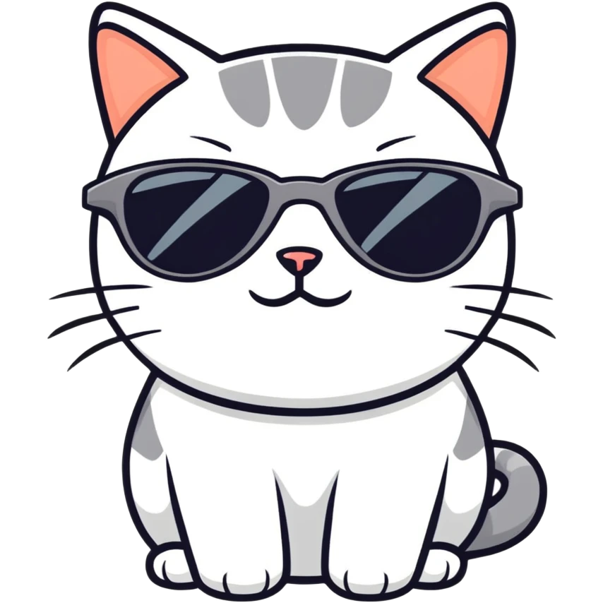 Cat with sunglasses emoji