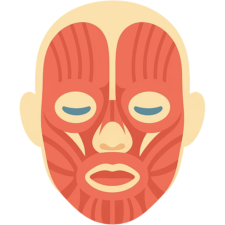 face with the outer layer of skin removed, showing muscles and tissue emoji