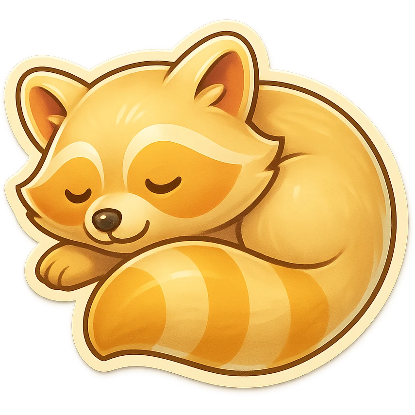 Very Light Blonde raccoon sleeping  emoji