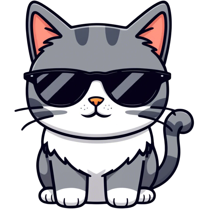 Cat with sunglasses emoji