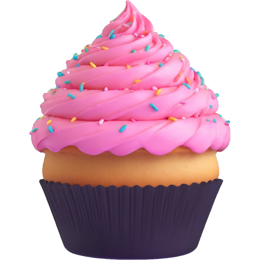 cupcake with pink icing and sprinkles emoji