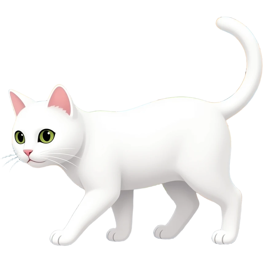 white cat is exploring the city emoji