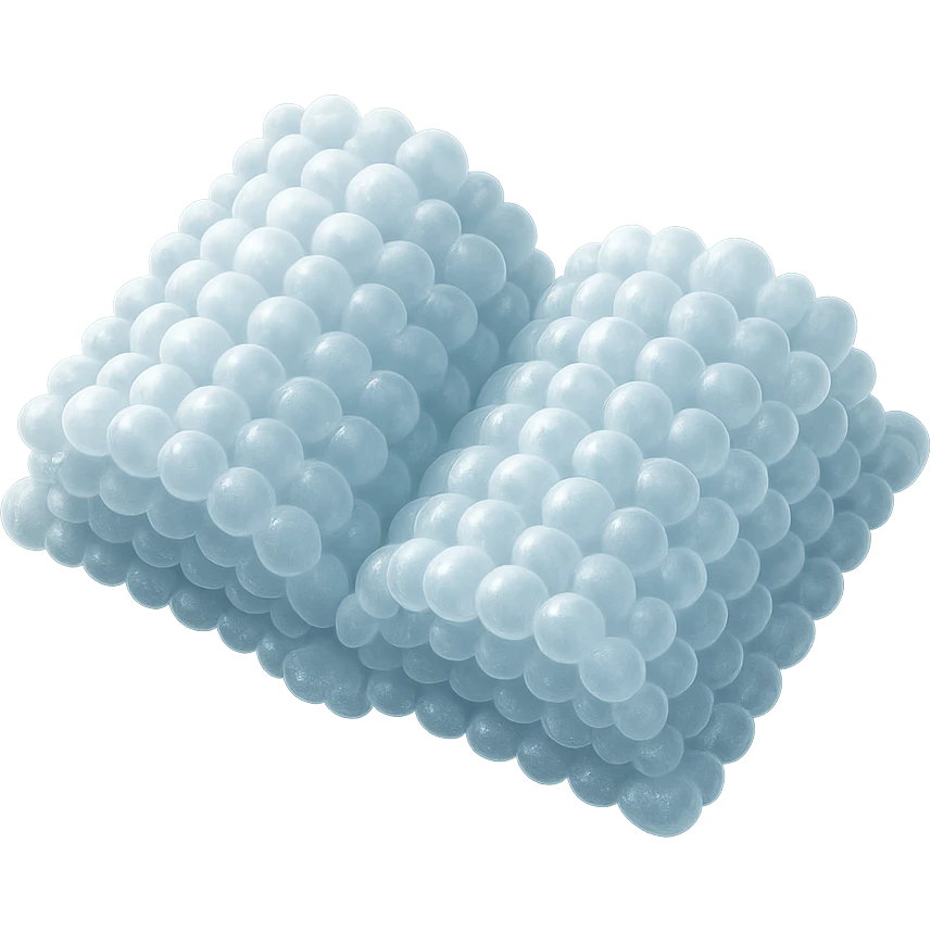 top view of a thick open book made entirely of small, very bright white fluffy convex clouds, matte glass style emoji