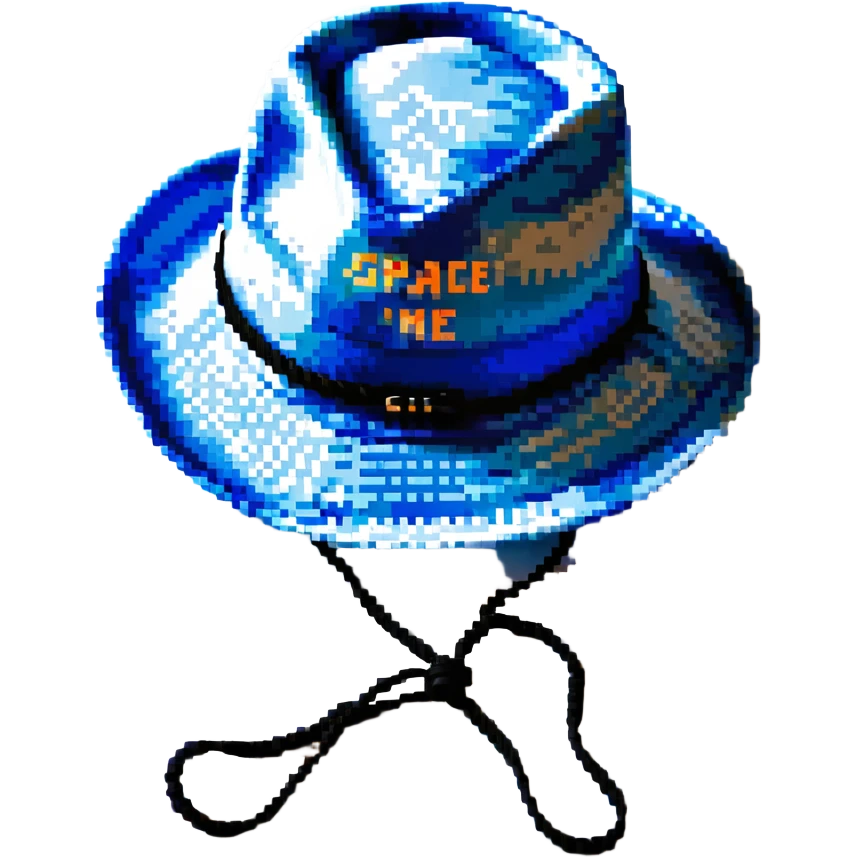 Синяя спортивная панамка со шнурком и надписью SPACEME, no background emoji