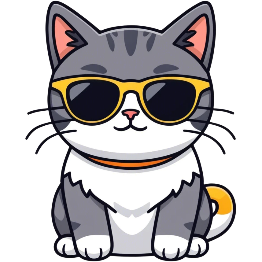 Cat with sunglasses emoji