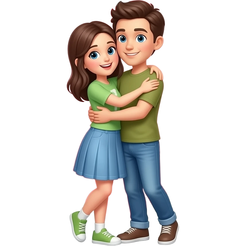 Hug with hearts emoji