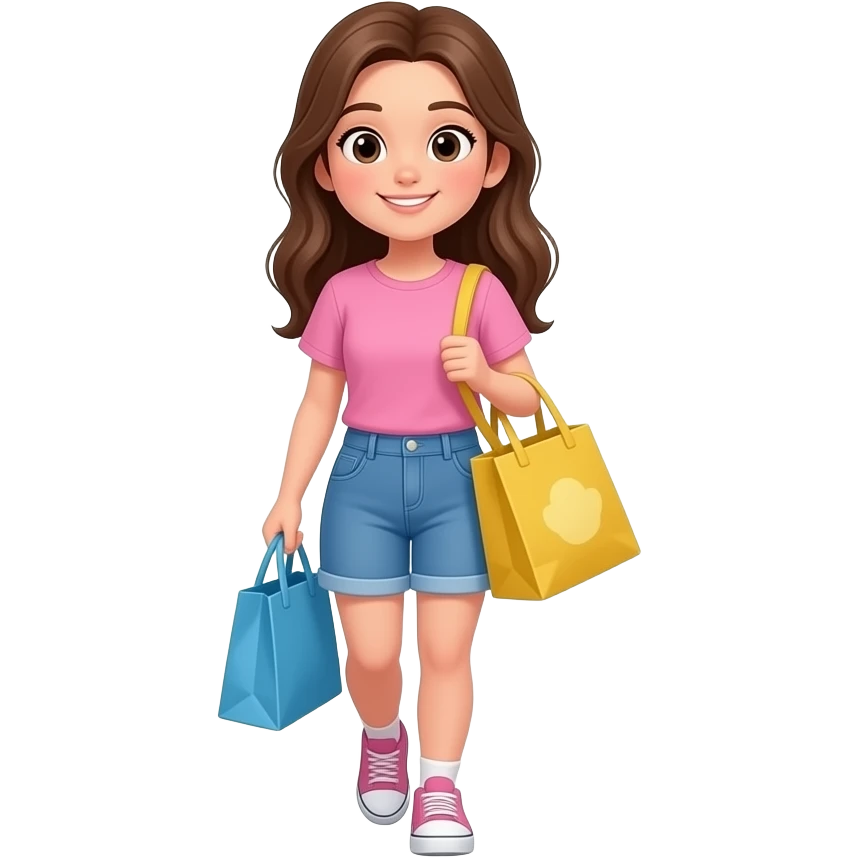 teen girl long hair,bringing bags into room emoji