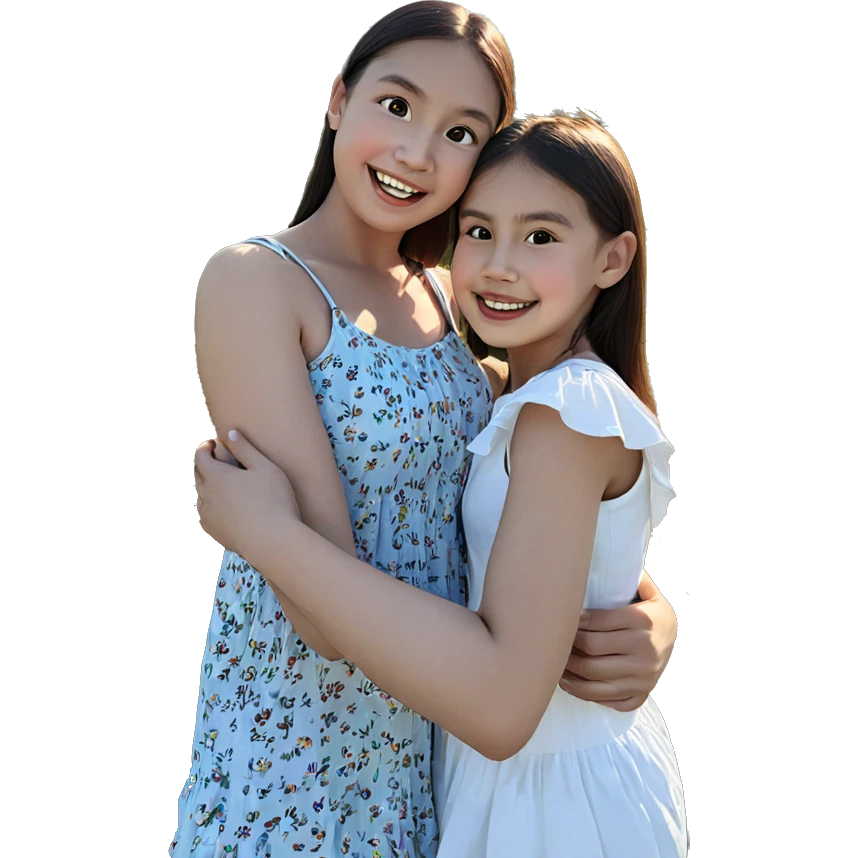 girls enjoying a sunny day emoji