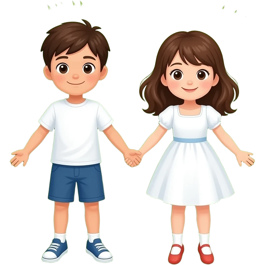 boy and girl in white dress lay on grass emoji