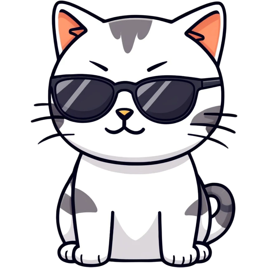 Cat with sunglasses emoji