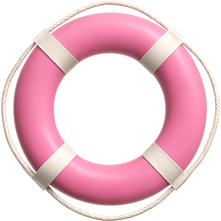 pink lifebuoy emoji