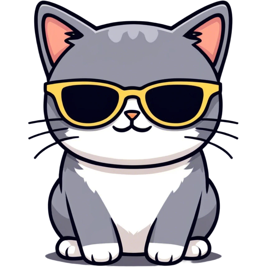 Cat with sunglasses emoji