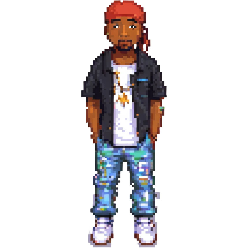 2Pac в полный рост, no background emoji
