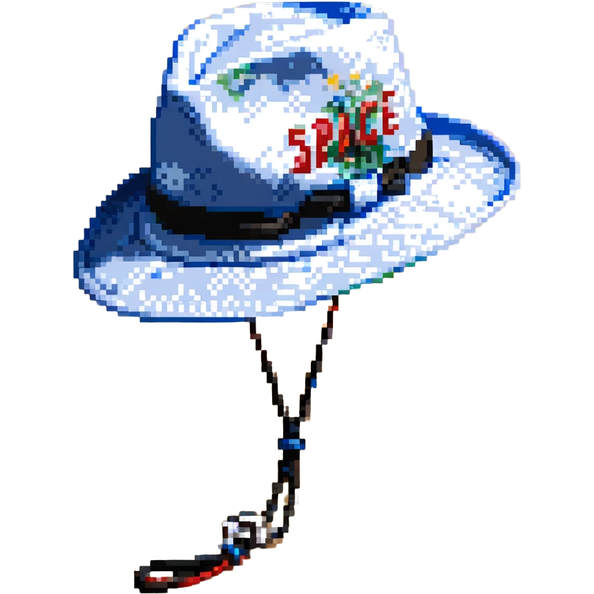 Синяя спортивная панамка со шнурком и надписью SPACEME, no background emoji