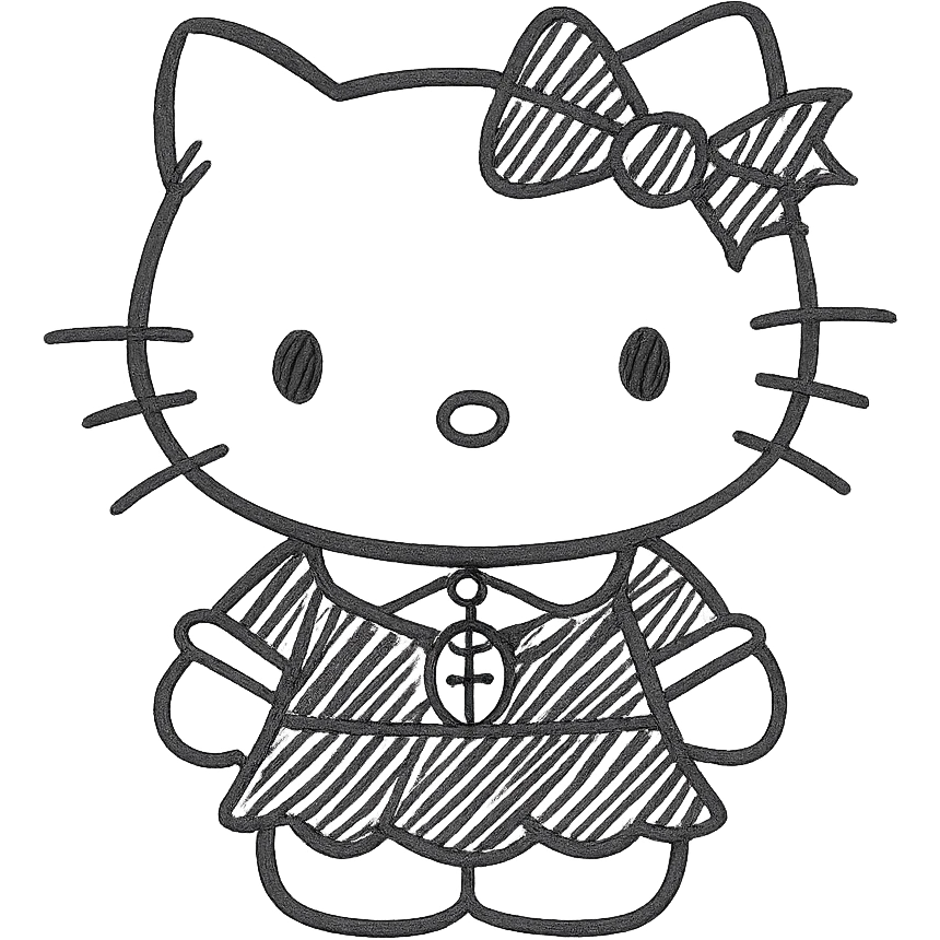 Gothic Hello Kitty emoji