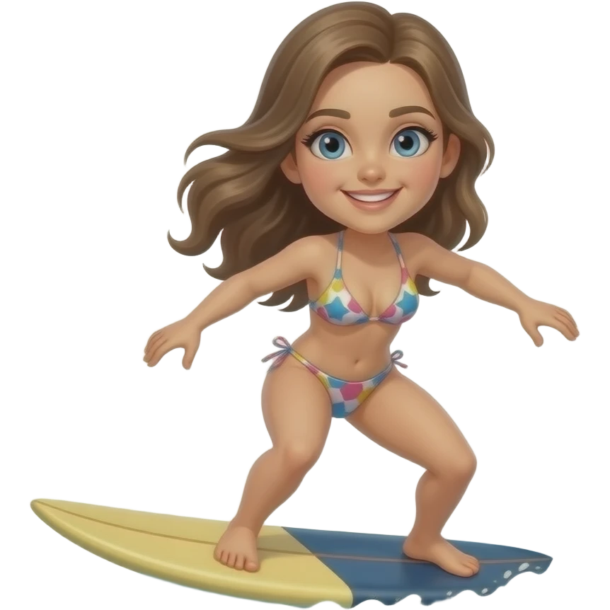 Dunkelblondeshaar, Mädchen, Blau-graue Auge, Surfen, hot emoji