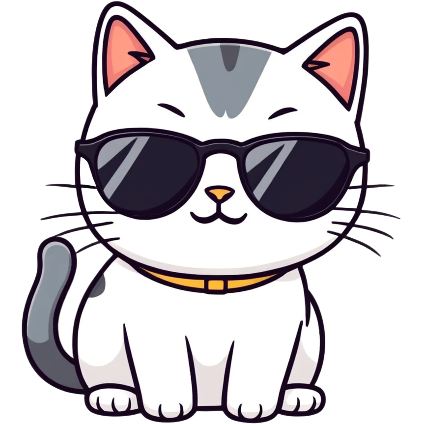 Cat with sunglasses emoji