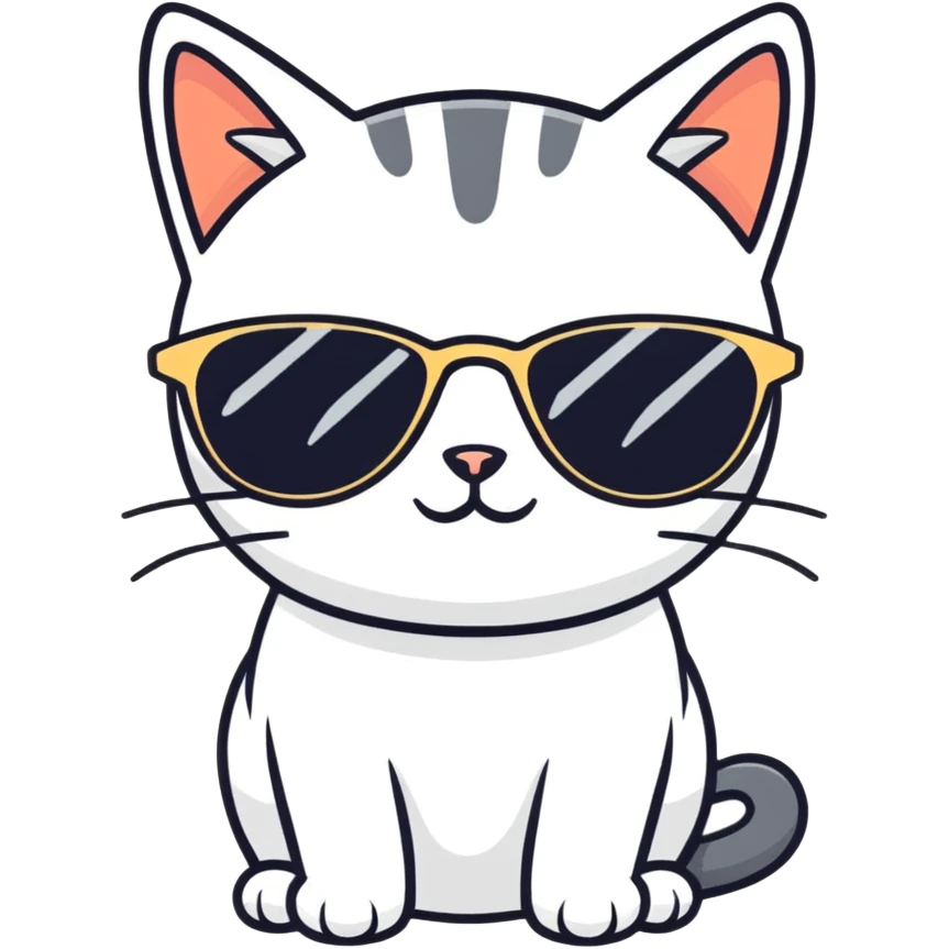 Cat with sunglasses emoji