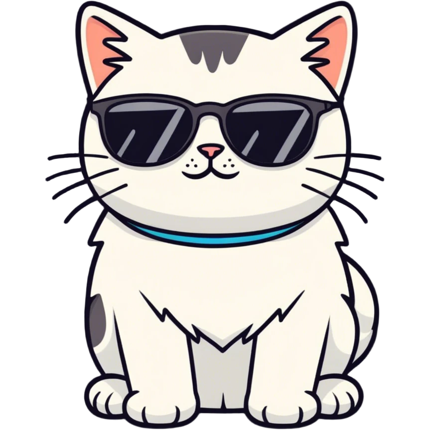 Cat with sunglasses emoji