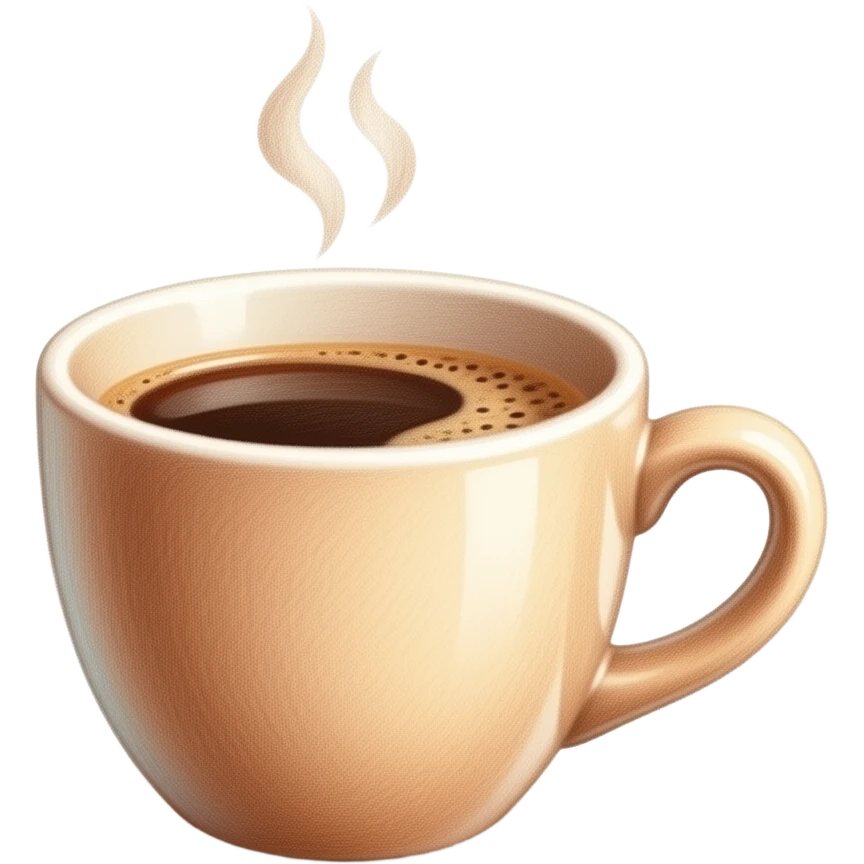 Hand‑drawn coffee cup in colored pencils: earthy palette with subtle ...