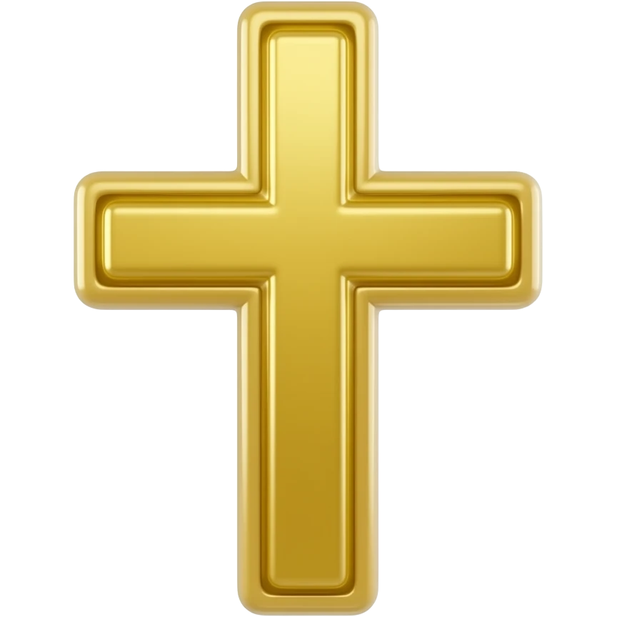 3D yellow christian cross emoji
