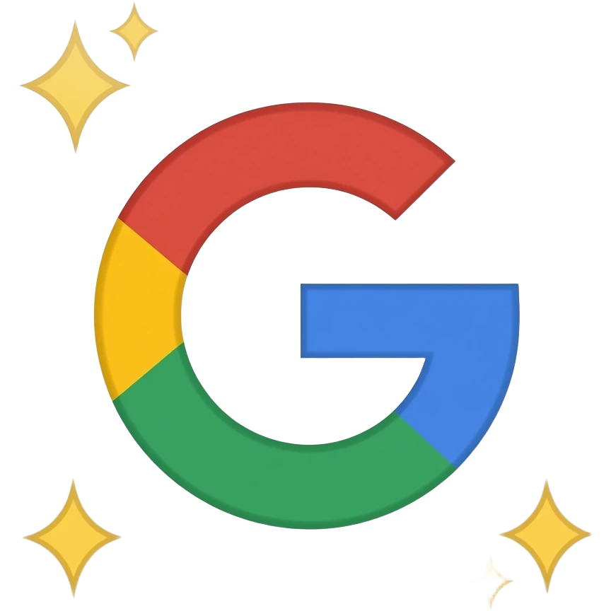 Google Gemini logo with sparkle icon in top bottom corner in s box emoji