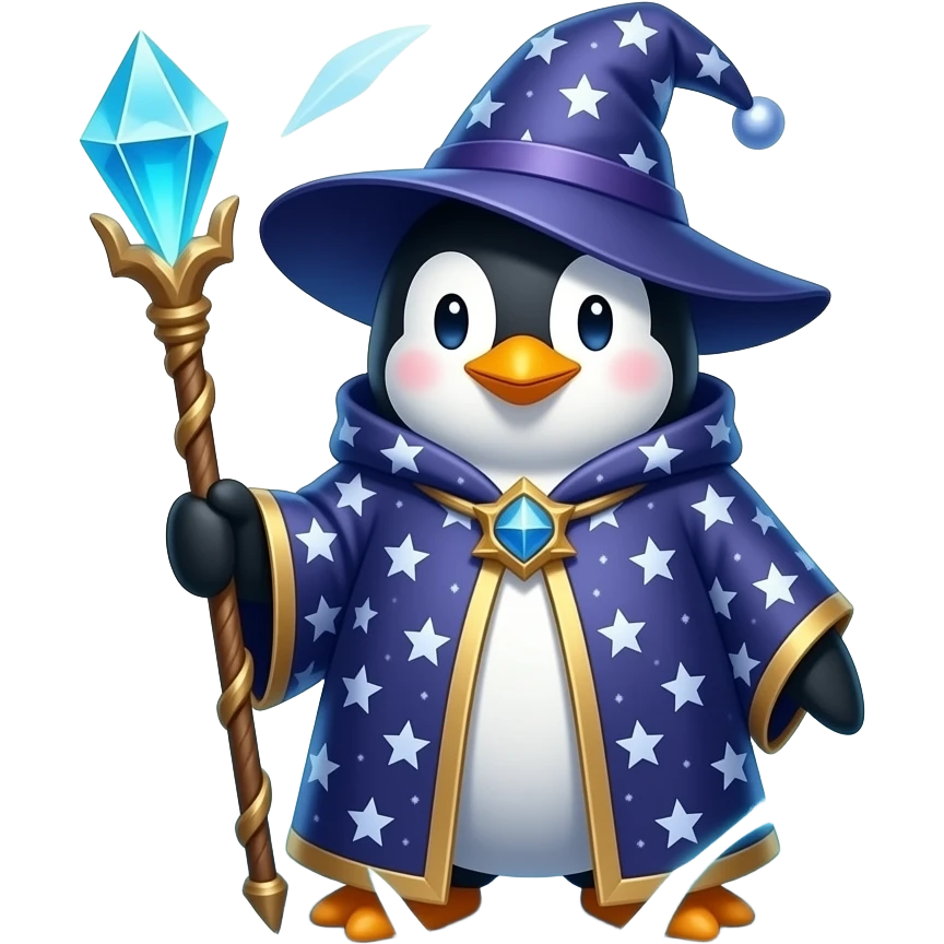 Penguin Wizard emoji