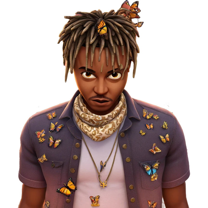 boy with butterfly at sunset emoji