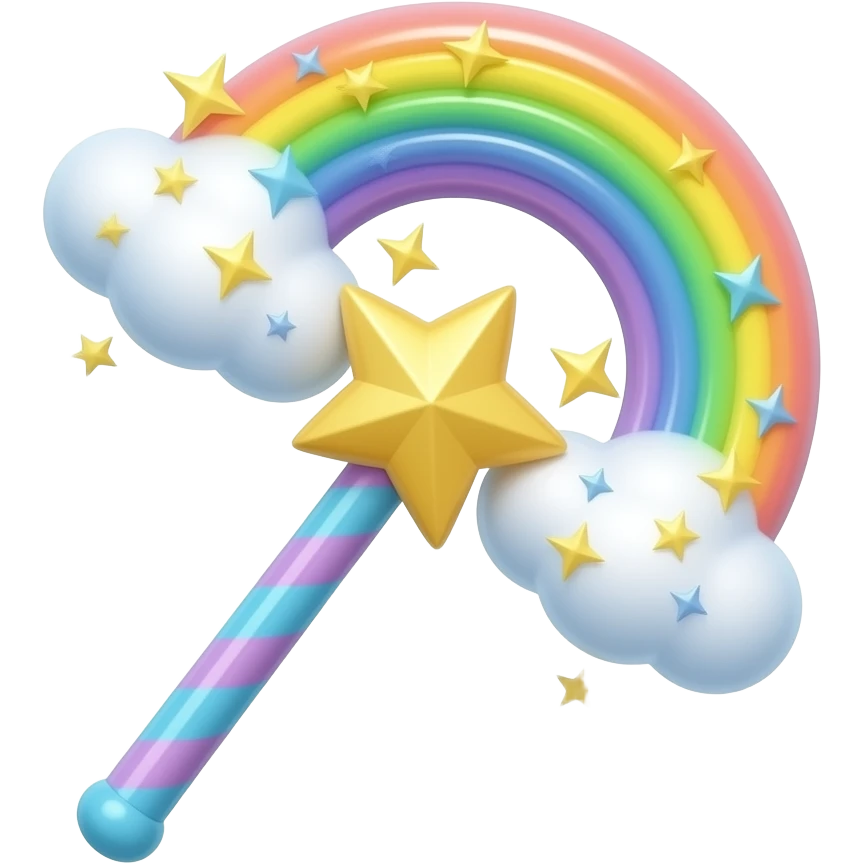 Pastel Rainbow pastel rainbow magic wand :3 emoji