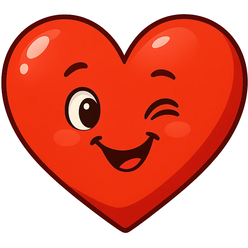 cute winking heart emoji
