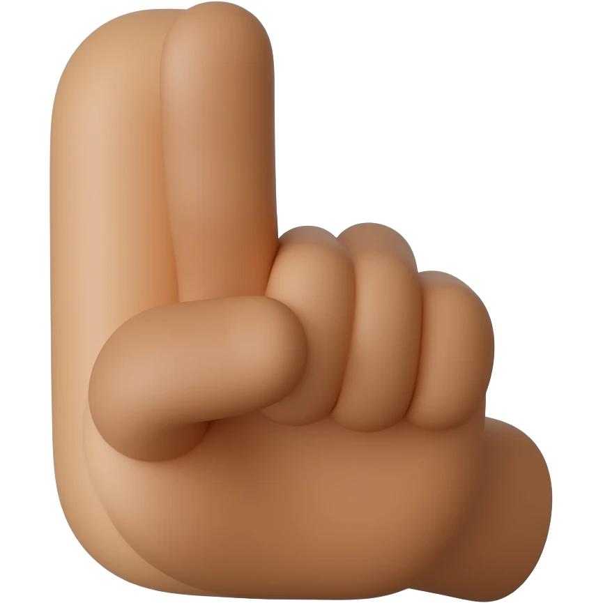 Mao parda fazendo a letra L emoji