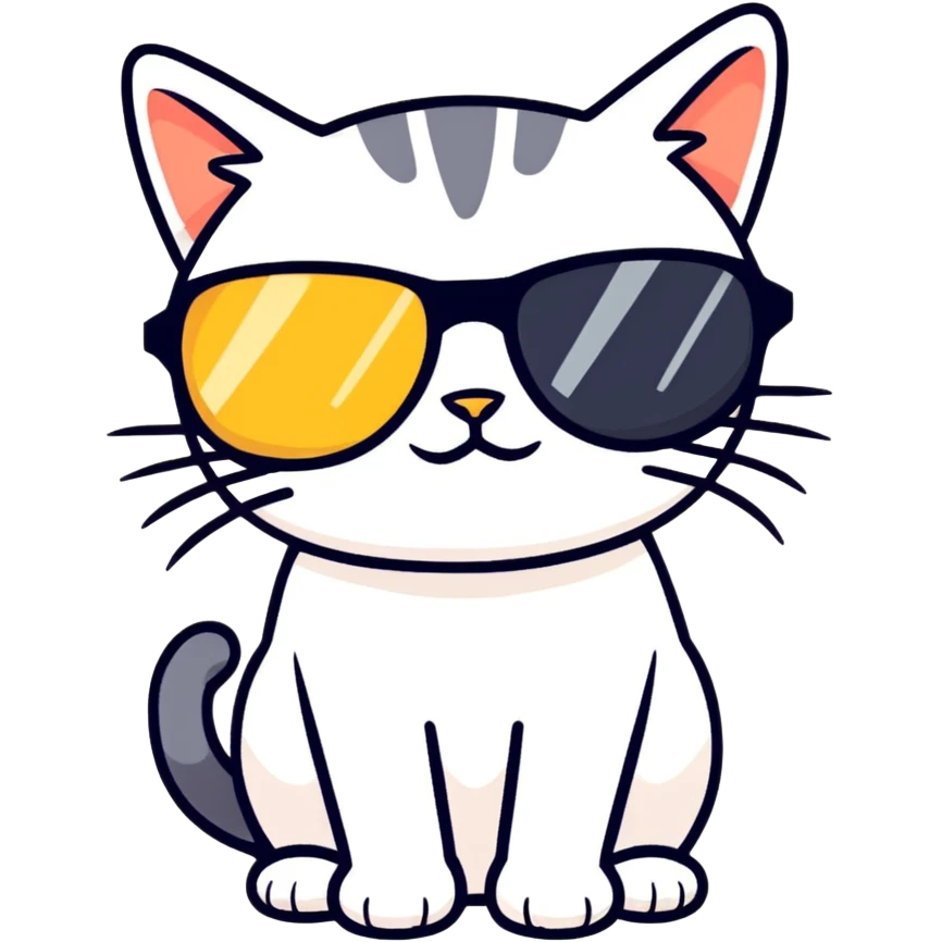 Cat with sunglasses emoji