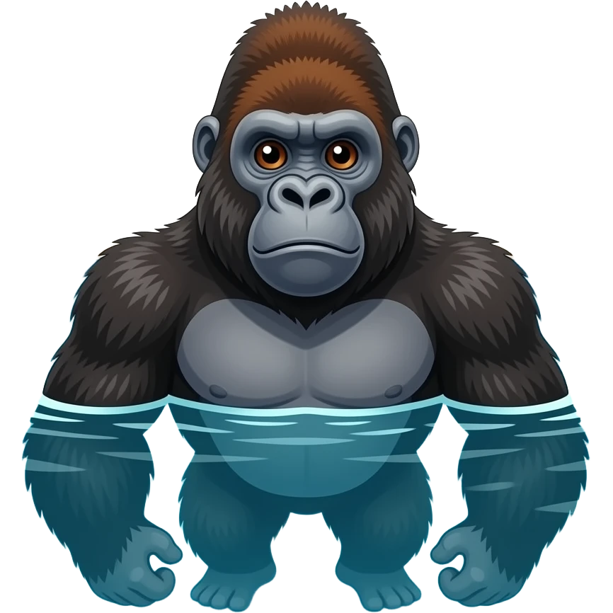 gorilla swimming in a swimming pool on vacation emoji