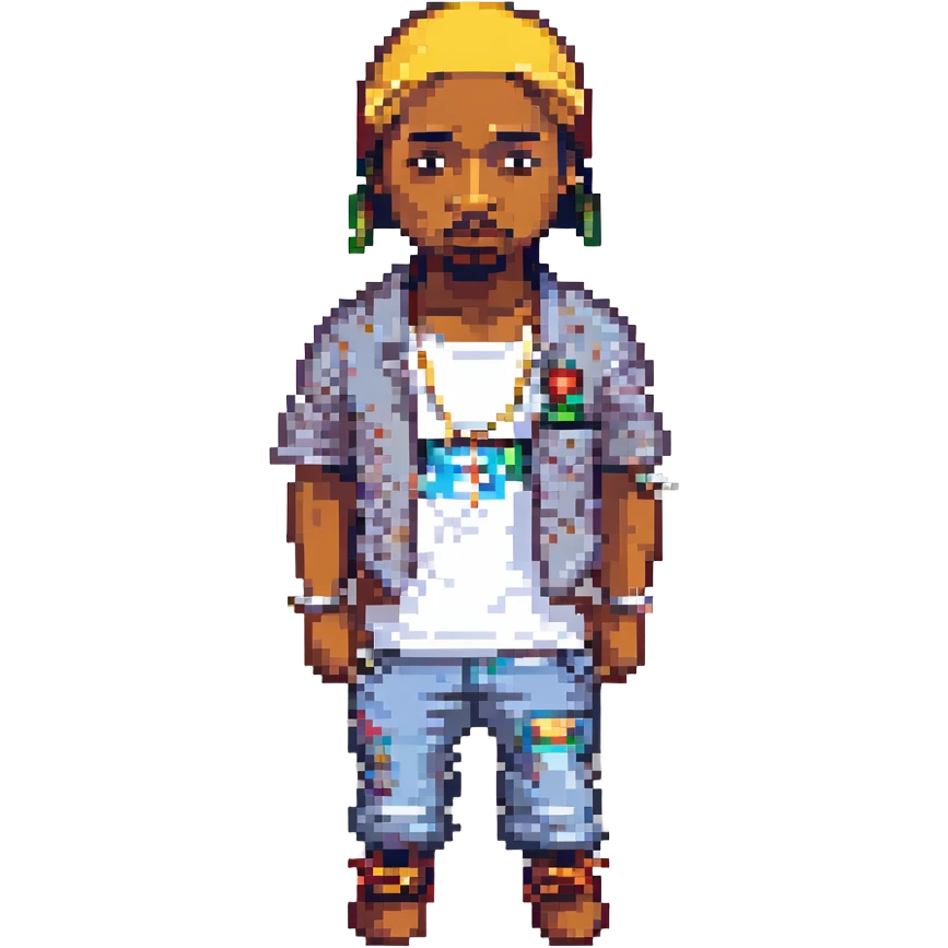 2Pac в полный рост, no background emoji