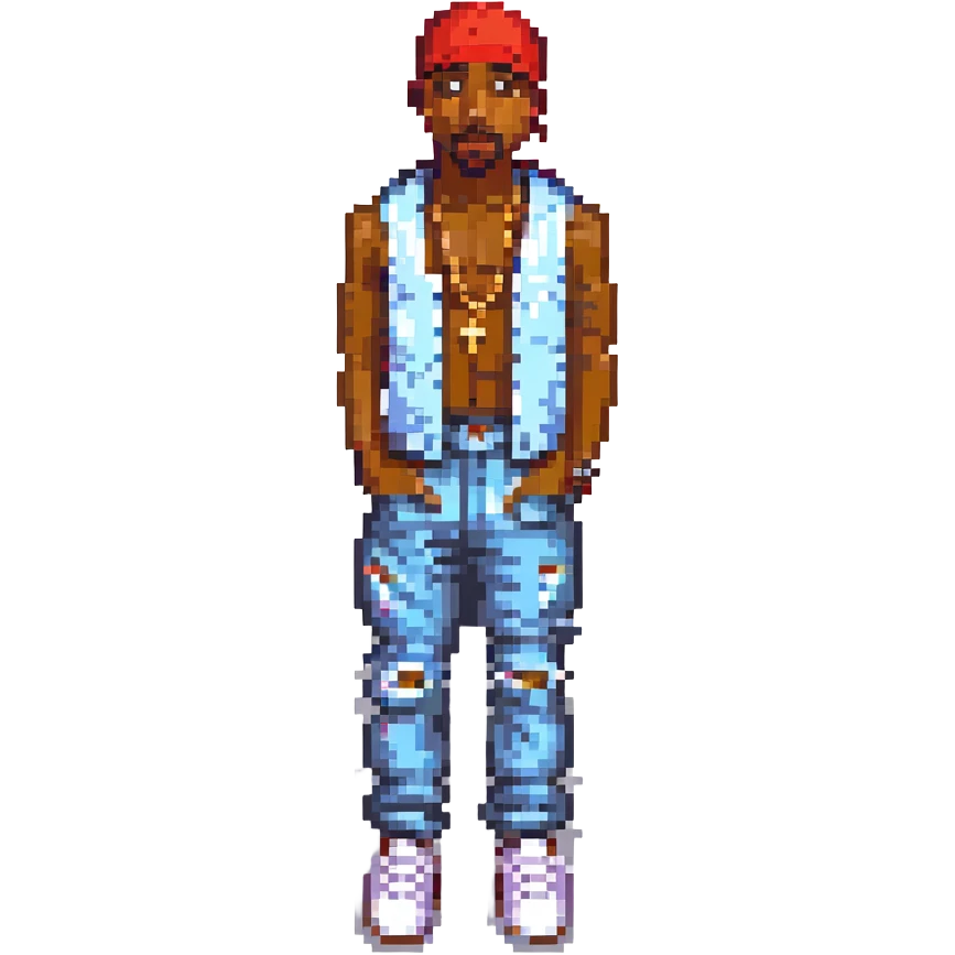 2Pac в полный рост, no background emoji