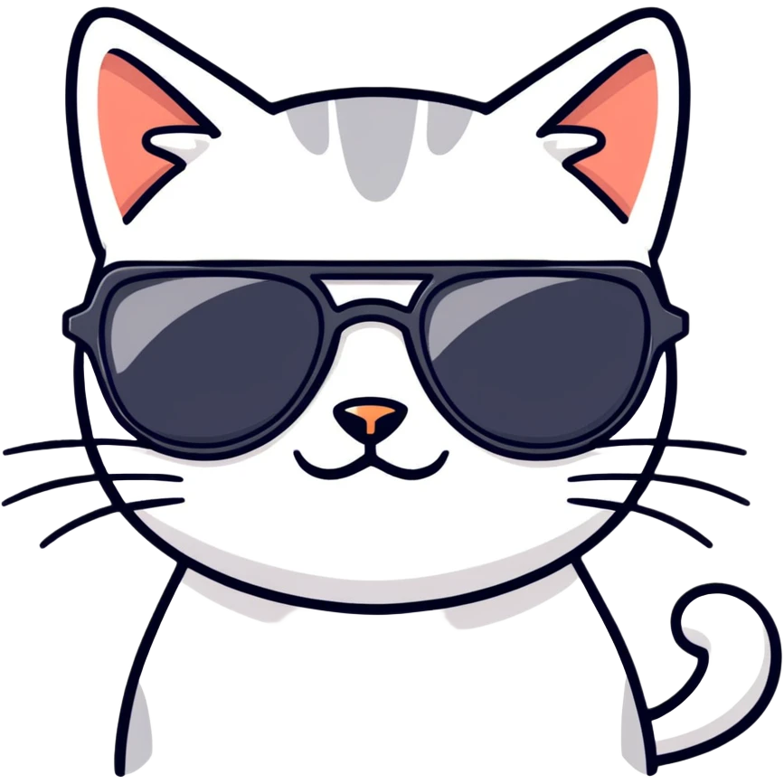 Cat with sunglasses emoji
