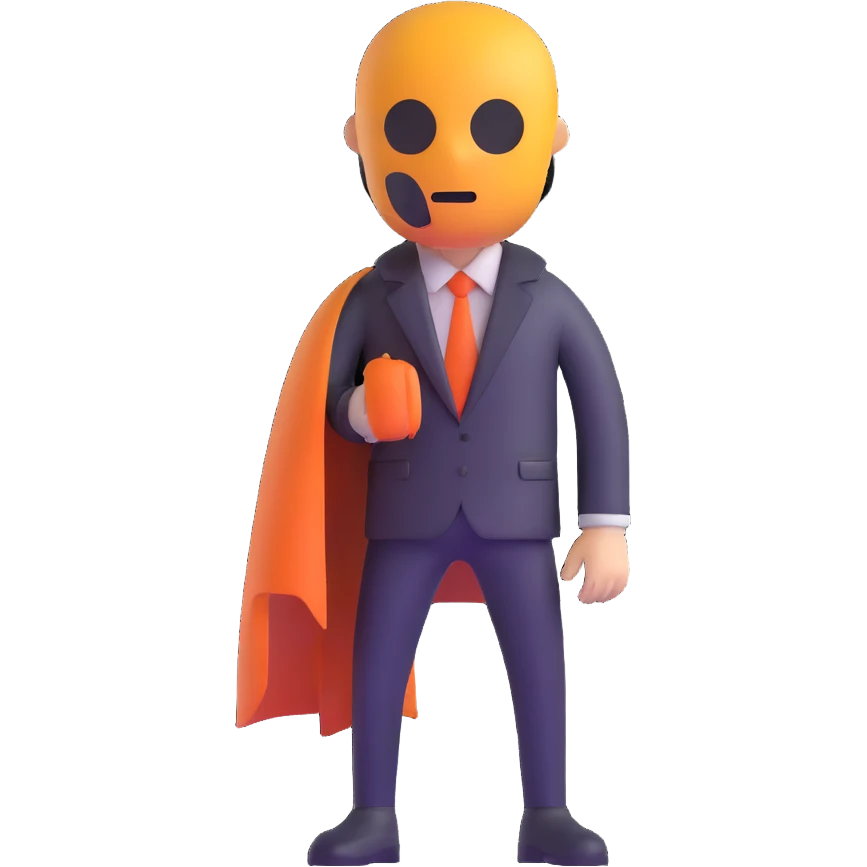 persona disfrazada mostrando miedo emoji