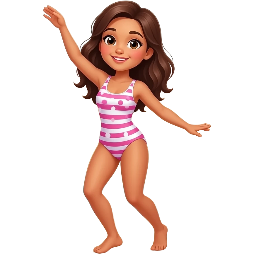 Wears a towel sauna swimsuit pink and white stripes photo in the stone age sunset beach A pink Mrs girl dancing pink caveman hawaiian wears a pink white Brown hair and pink dots in white gradient swimsuit white dots and pink big dots and white pink gradient corals and starbucks one piece swimsuit emoji
