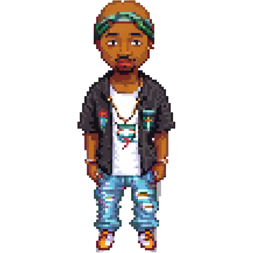 2Pac в полный рост, no background emoji