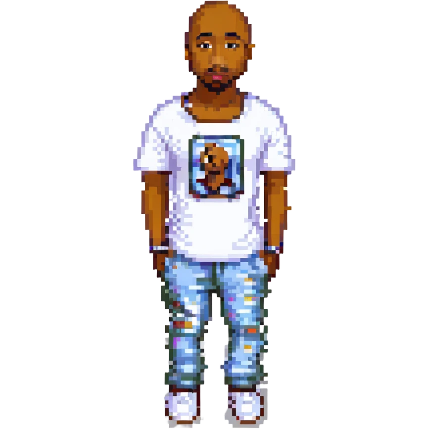 2Pac в полный рост, no background emoji